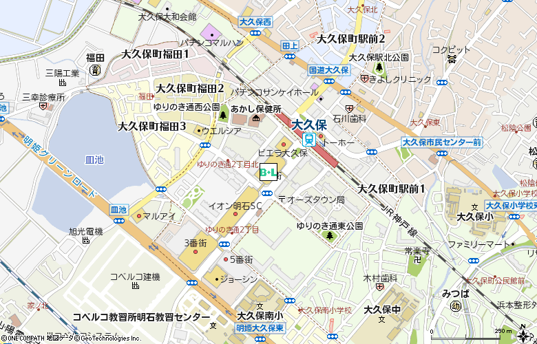 アイシティ　イオン明石店付近の地図